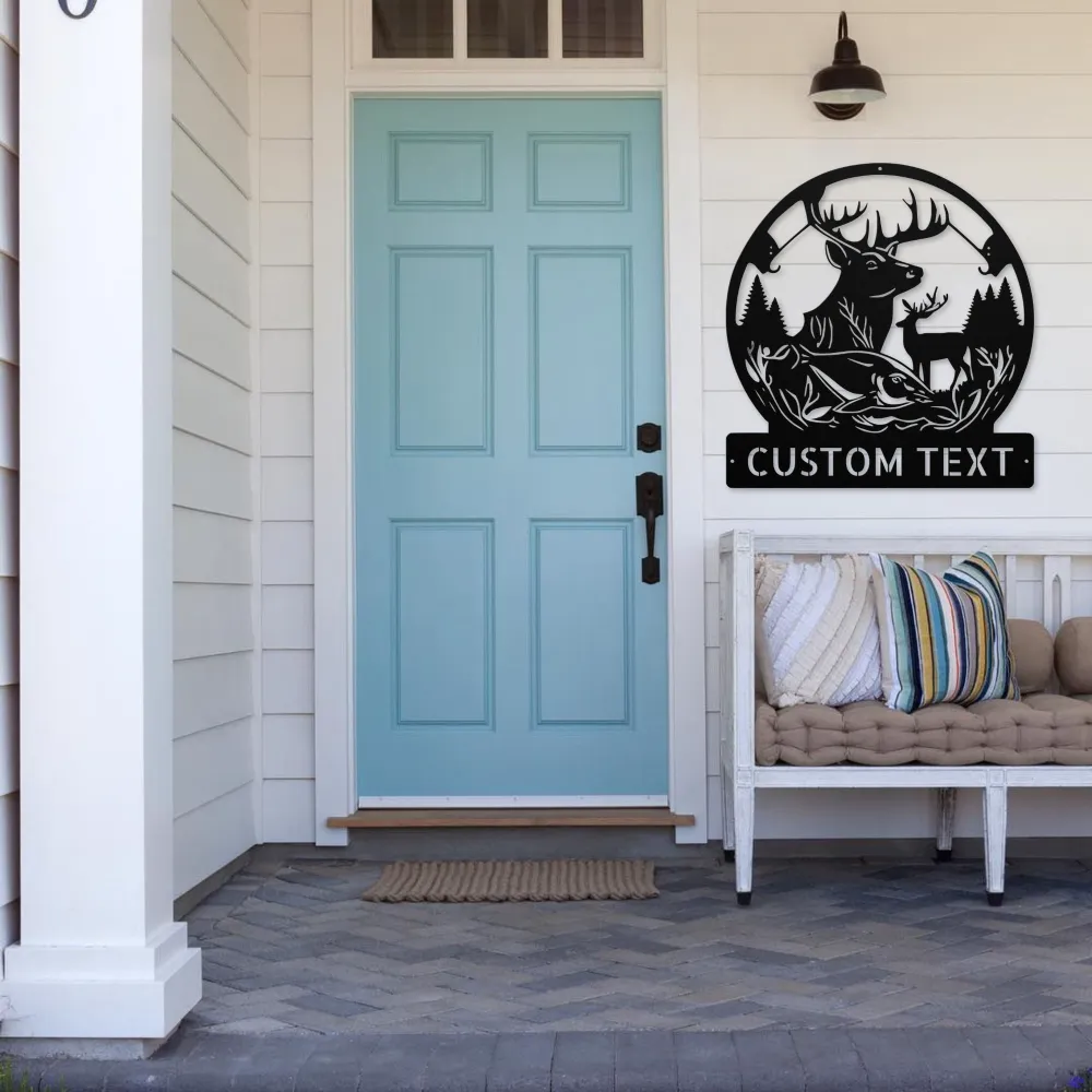 Custom Deer Hunting Fishing Metal Sign Custom Deer Hunting Fishing Metal Sign