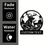 Custom Deer Hunting Fishing Metal Sign