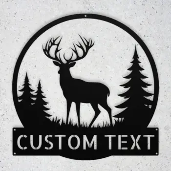 Custom Deer Scene Metal Art Sign