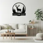 Custom Deer Scene Metal Art Sign