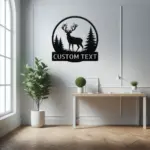 Custom Deer Scene Metal Art Sign