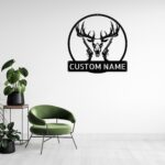 Custom Deer Skull Hunting Metal Sign