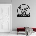 Custom Deer Skull Hunting Metal Sign