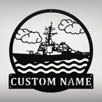 Custom Destroyer Ship Metal Sign