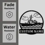 Custom Destroyer Ship Metal Sign