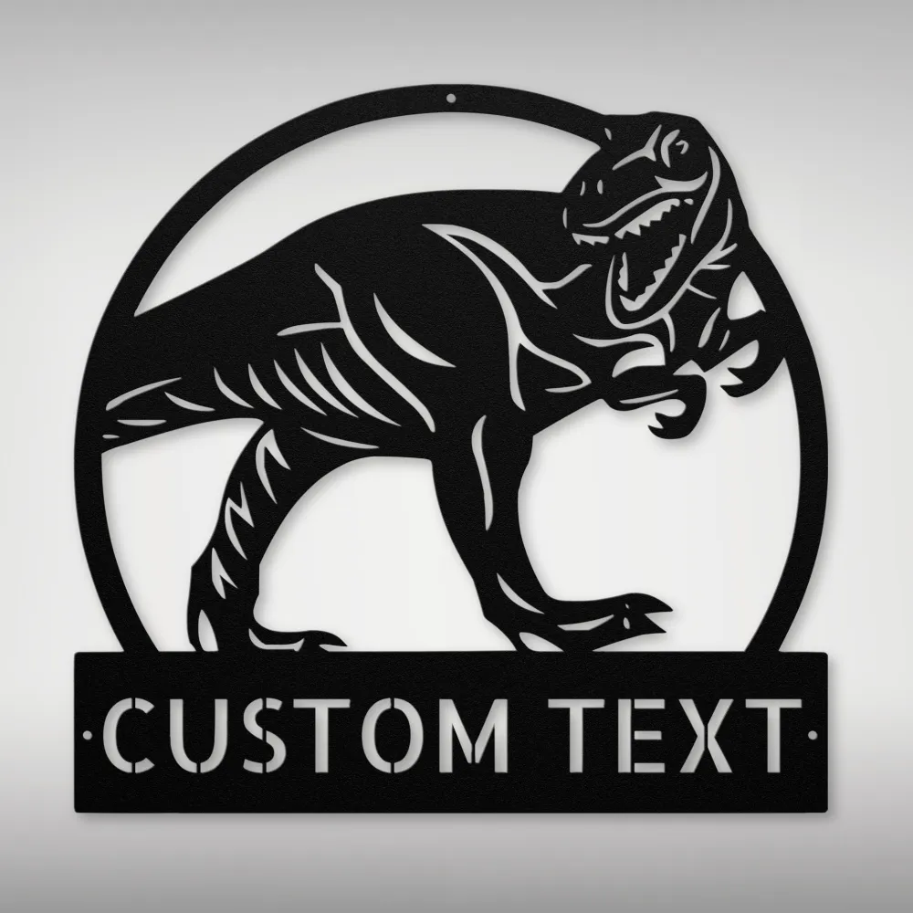 Custom Dinosaur Metal Sign Custom Dinosaur Metal Sign