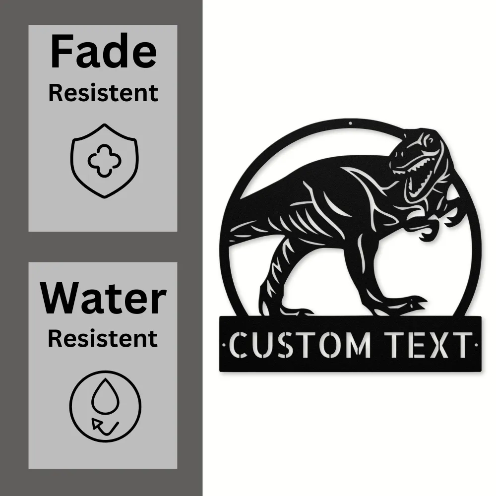 Custom Dinosaur Metal Sign Custom Dinosaur Metal Sign
