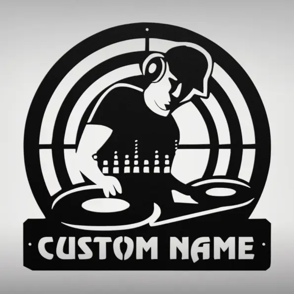 Custom Disc Jockey Metal Sign