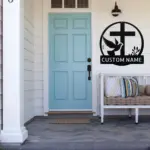 Custom Dove Cross Metal Sign