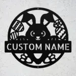 Custom Easter Bunny Metal Sign