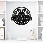 Custom Easter Bunny Metal Sign