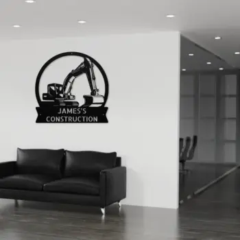 Custom Excavator Metal Sign