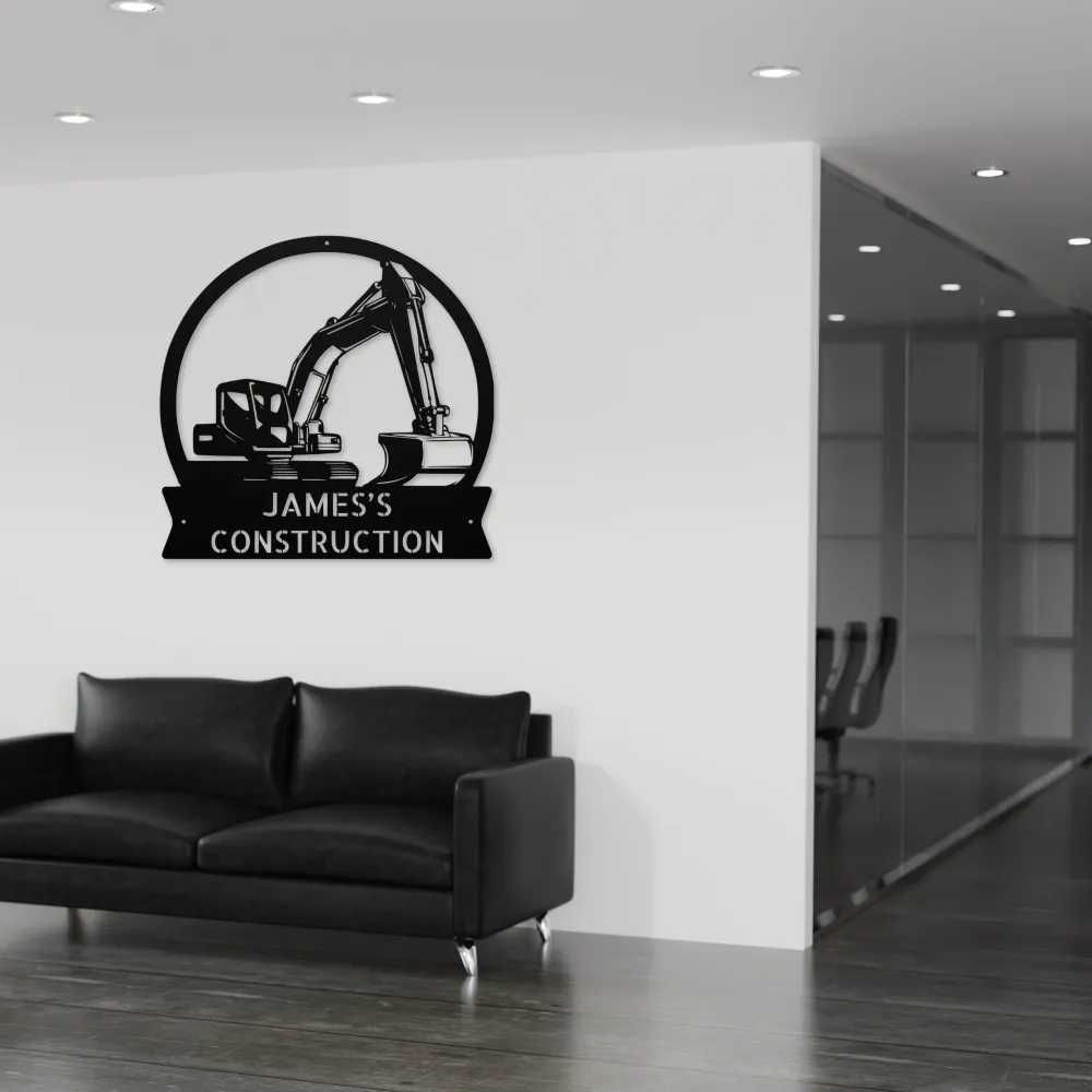 Custom Excavator Metal Sign Custom Excavator Metal Sign