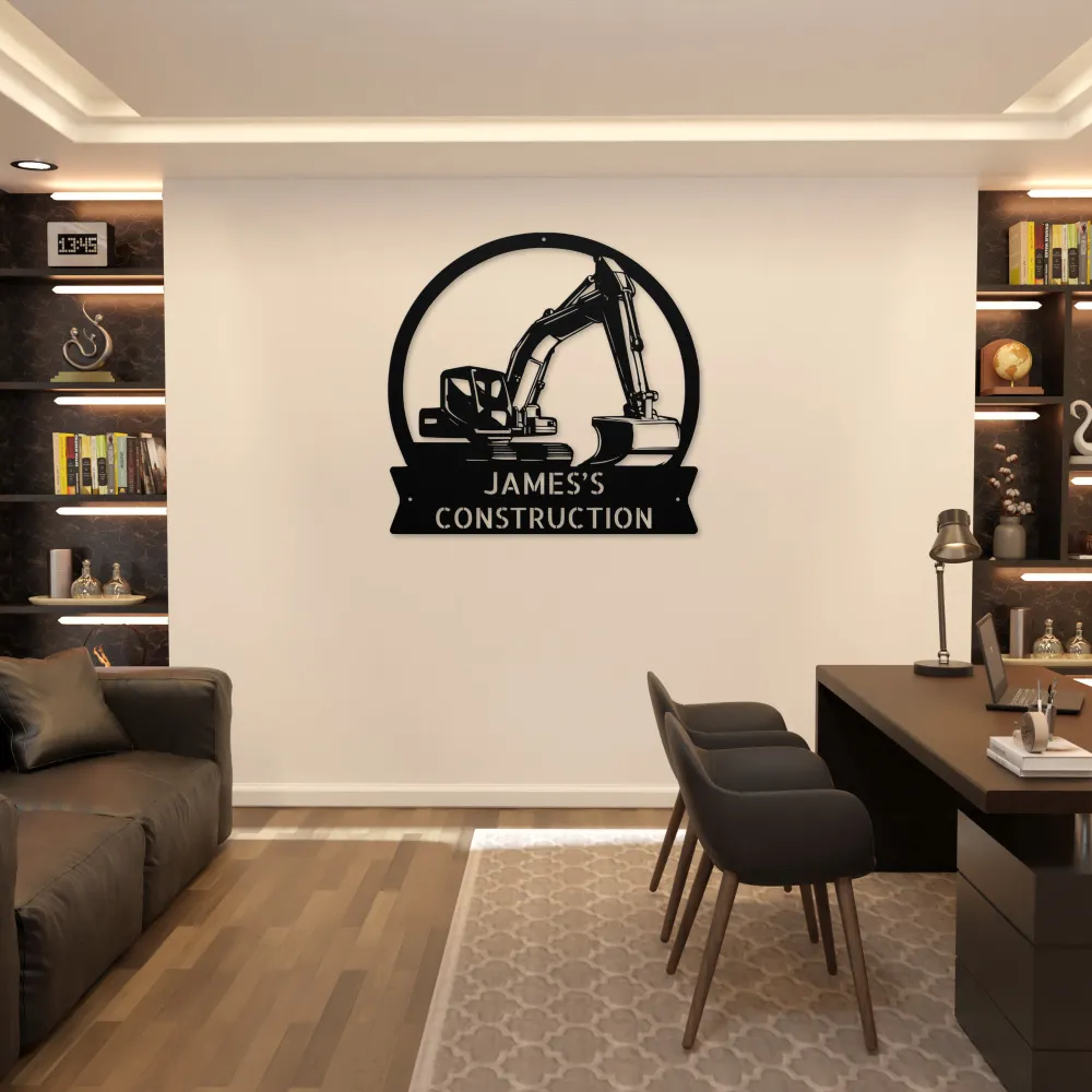 Custom Excavator Metal Sign Custom Excavator Metal Sign