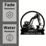 Custom Excavator Metal Sign