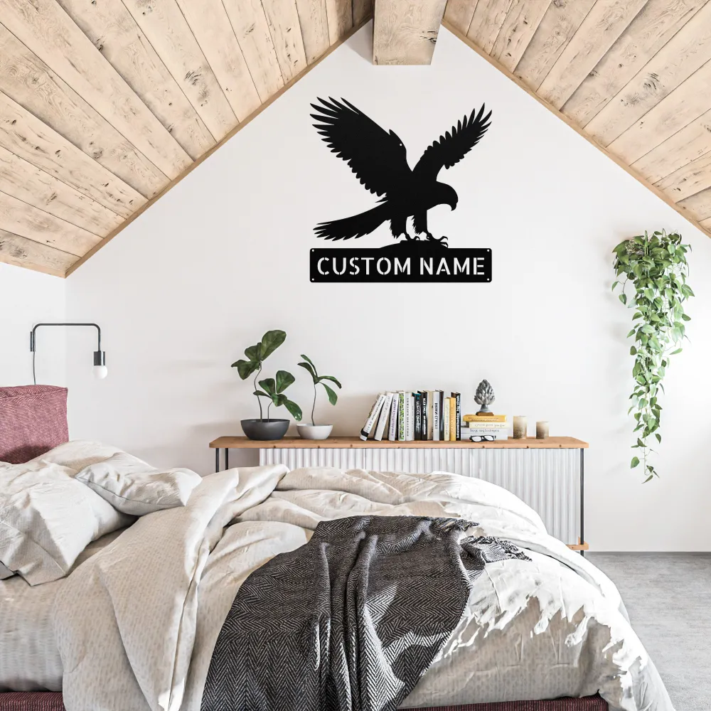 Custom Falcon Bird Metal Sign Custom Falcon Bird Metal Sign