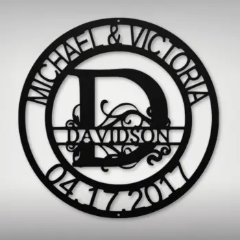 Custom Family Name Initial Metal Sign