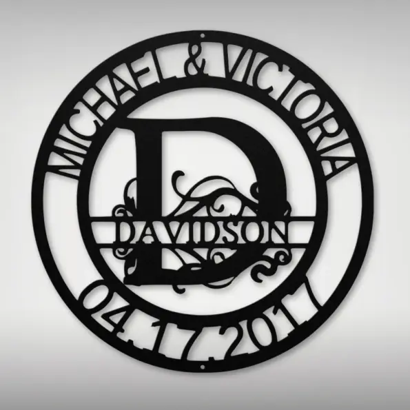 Custom Family Name Initial Metal Sign