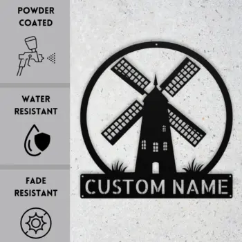 Custom Fancy Windmill Metal Sign
