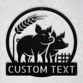 Custom Farmhouse Pigs Metal Sign