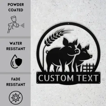 Custom Farmhouse Pigs Metal Sign