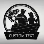 Custom Father Daughter Fishing Metal Sign