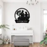 Custom Father Daughter Fishing Metal Sign