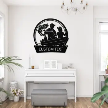 Custom Father Daughter Fishing Metal Sign