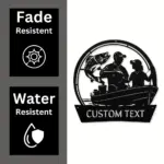 Custom Father Daughter Fishing Metal Sign