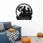 Custom Father Daughter Fishing Metal Sign