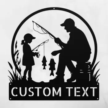 Custom Father Daughter Fishing Sign