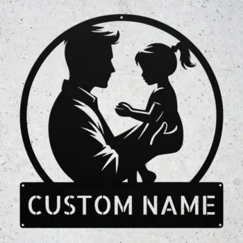Custom Father Daughter Metal Sign