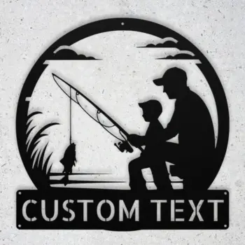 Custom Father Son Fishing Metal Sign
