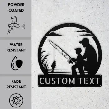 Custom Father Son Fishing Metal Sign