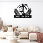 Custom Flamingo And Palm Metal Sign