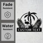Custom Flamingo And Palm Metal Sign