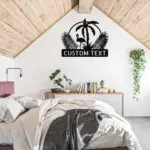 Custom Flamingo And Palm Metal Sign