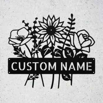 Custom Floral Bouquet Metal Sign