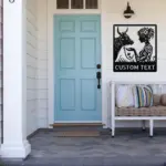 Custom Floral Cow Woman Metal Sign