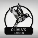 Custom Floral Hummingbird Metal Sign