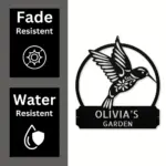 Custom Floral Hummingbird Metal Sign