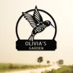 Custom Floral Hummingbird Metal Sign