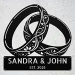 Custom Floral Rings Metal Sign