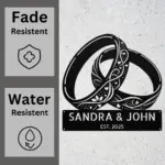 Custom Floral Rings Metal Sign