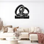 Custom Floral Rings Metal Sign