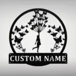 Custom Flying Butterflies Metal Sign