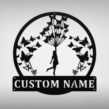Custom Flying Butterflies Metal Sign