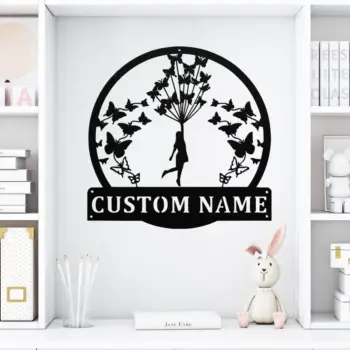 Custom Flying Butterflies Metal Sign