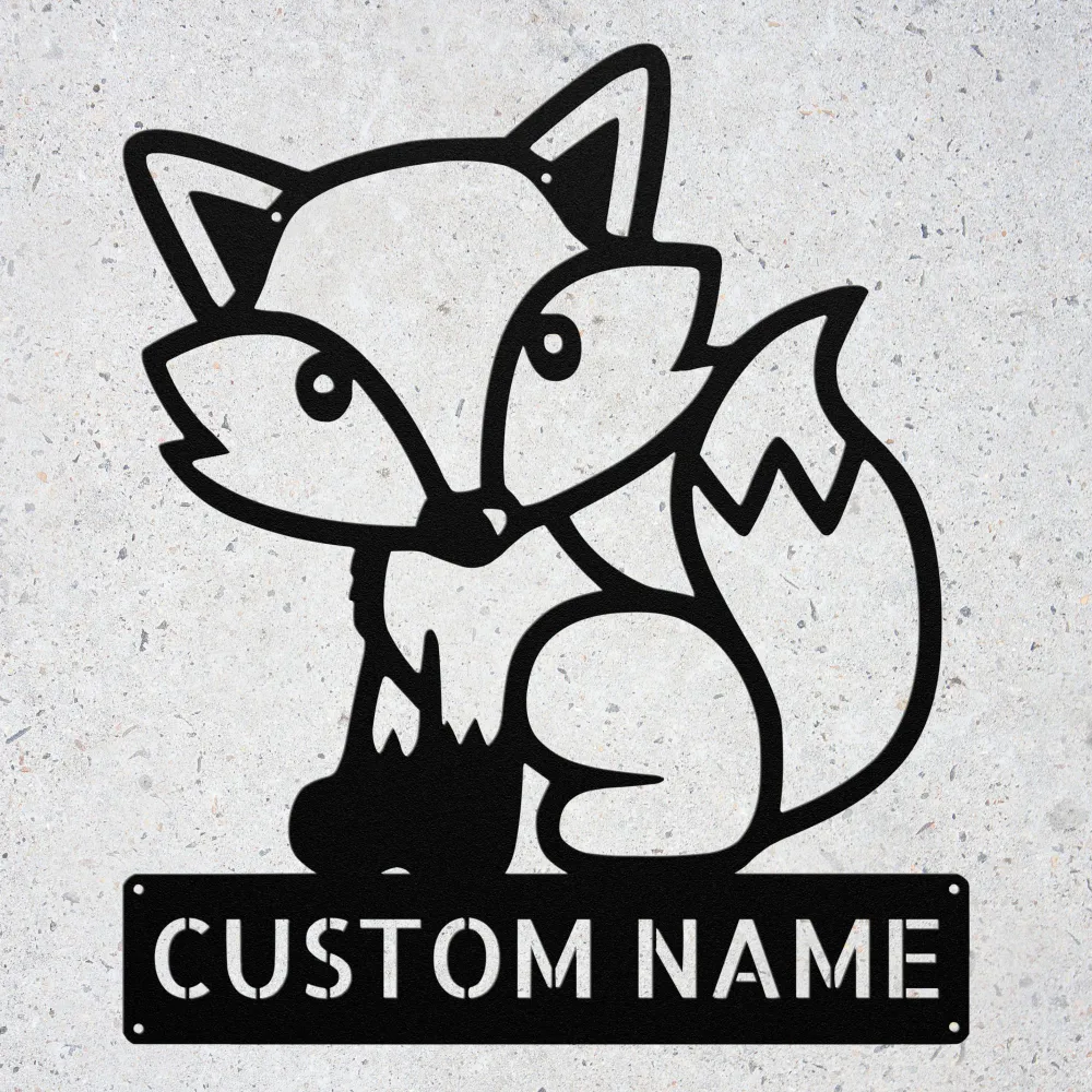 Custom Fox Metal Sign Custom Fox Metal Sign