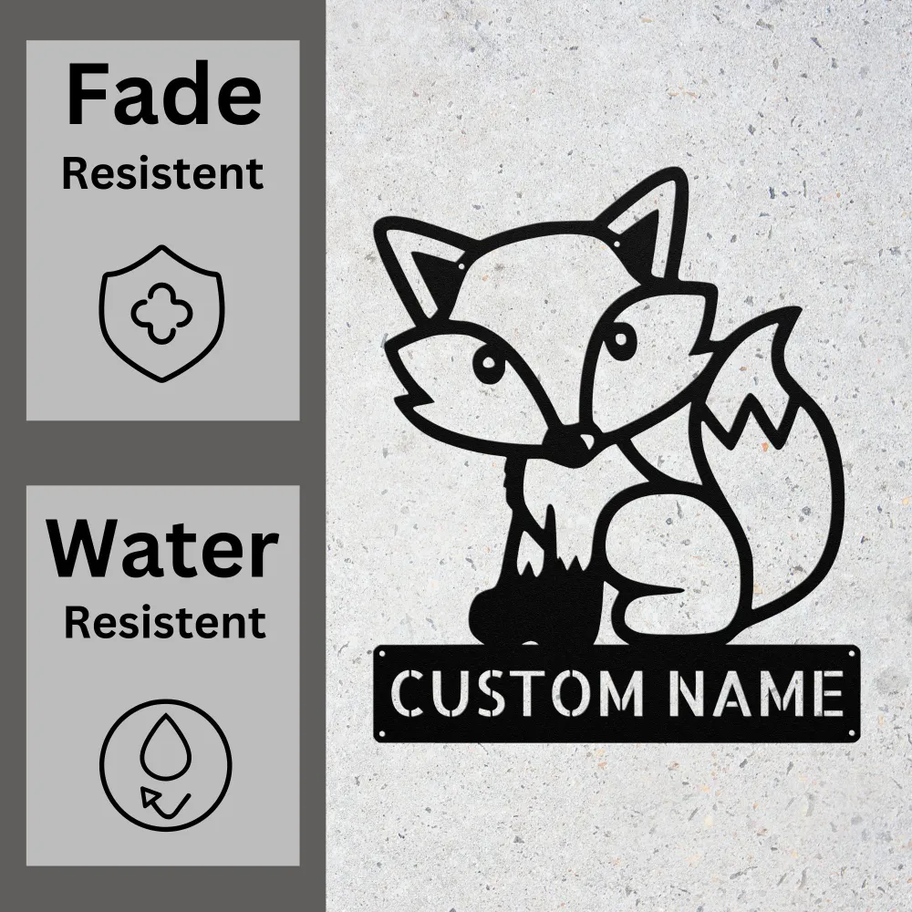 Custom Fox Metal Sign Custom Fox Metal Sign